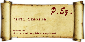 Pinti Szabina névjegykártya